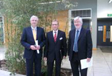 Prof Don MacElroy with Mr Padraic White and Mr George Bennett at teh Solar Energy Technologies Industrial Evening